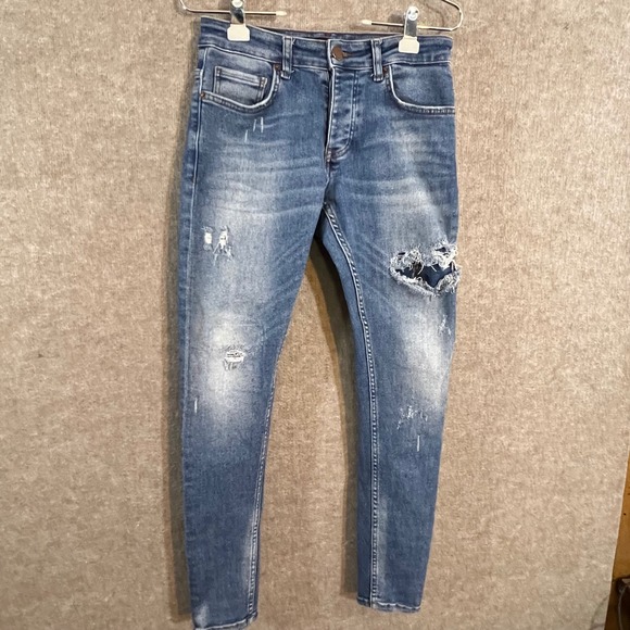 2Y Premium Other - 2Y Premium Distressed Skinny Jeans Mens 28 Blue Ripped Stretchy Streetwear